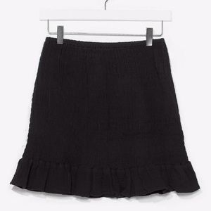 Ruffle Hem Black Mini Skirt - NEW + NEVER WORN